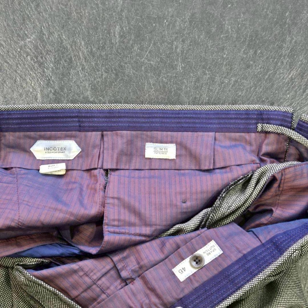 INCOTEX　SLOWEAR　ウールスラックス　グレー　サイズ46