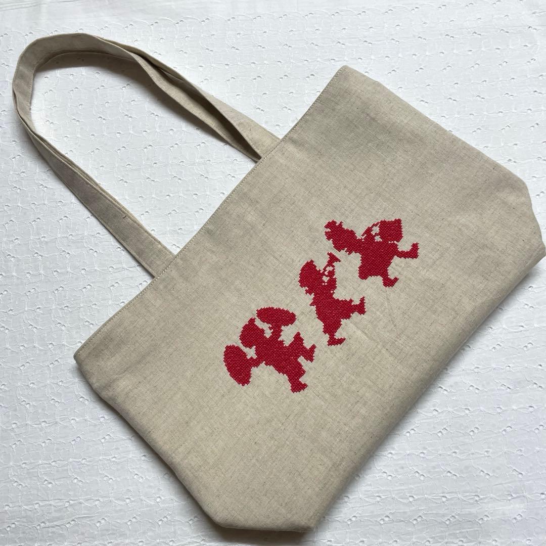 クロスステッチ 完成品 トートバッグ みつごちゃん サモイロフ オーダー 52
