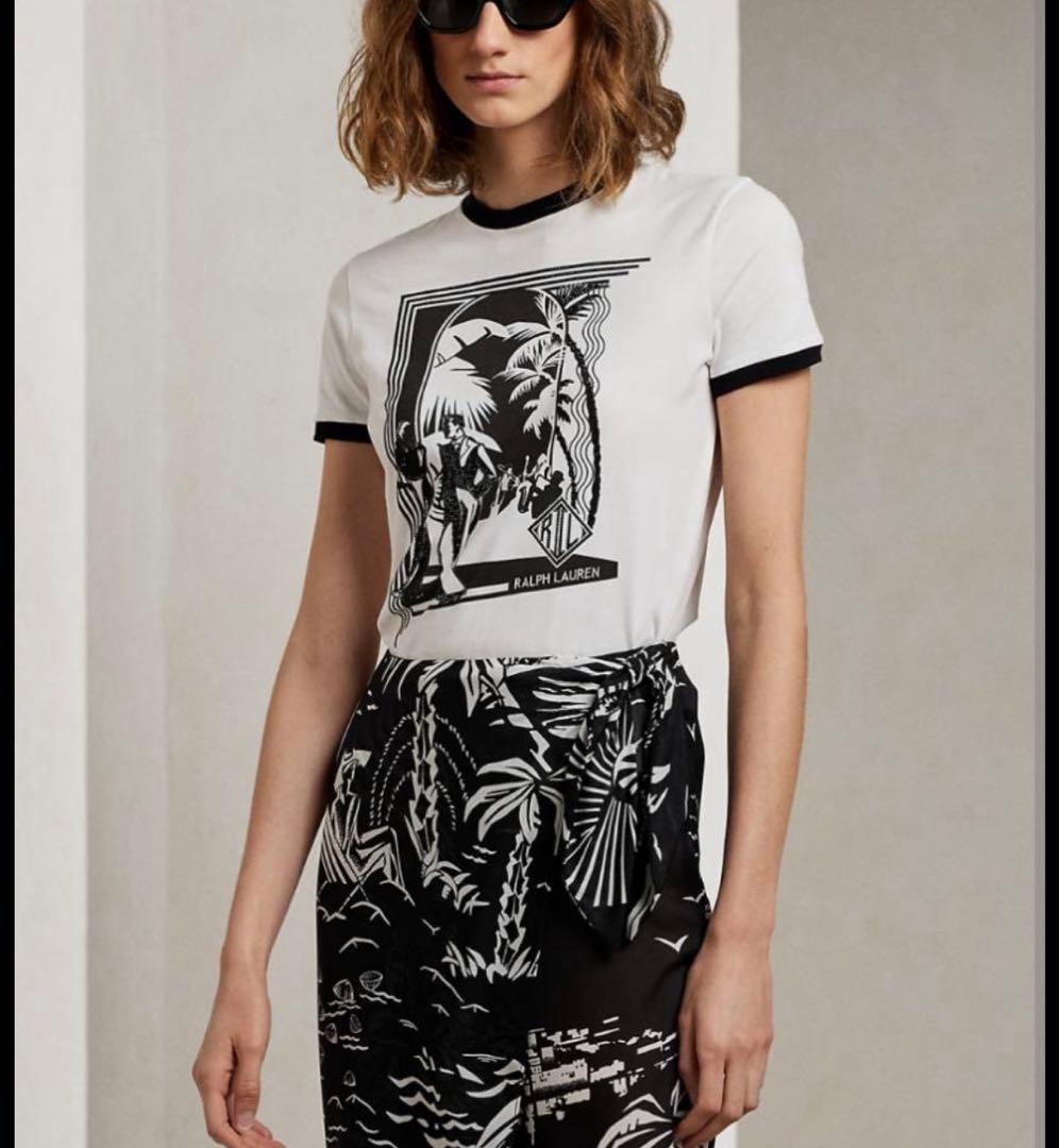 美品꧁ラルフローレン꧂エンベリッシュド ジャズ クラブ ジャージー Tシャツ