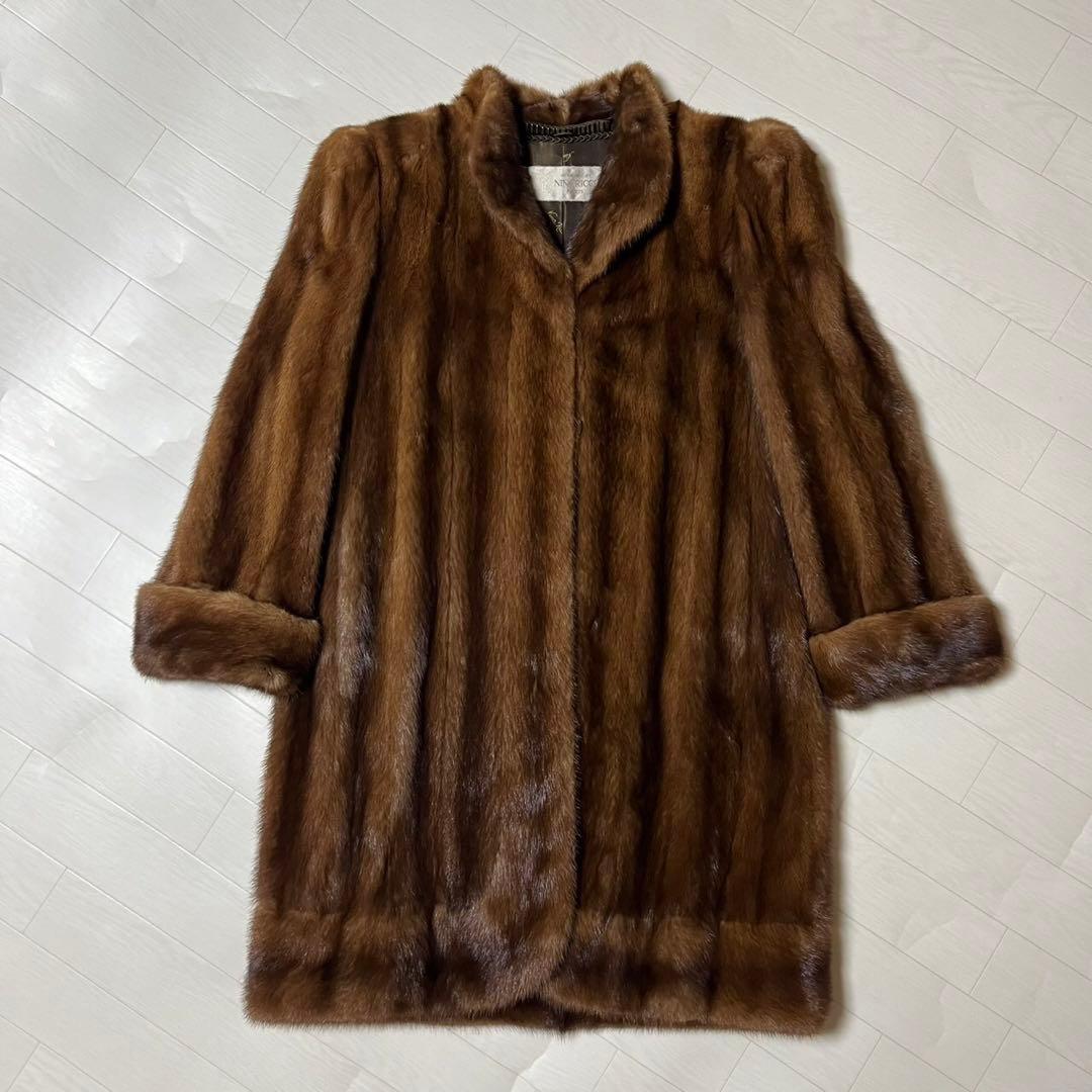 ニナリッチ ミンク 毛皮 コート 13 高級 着丈91cm