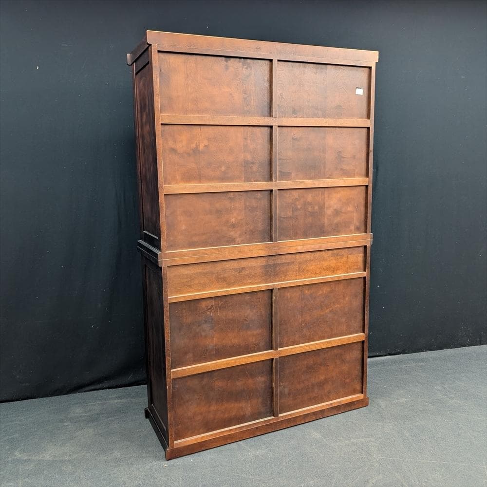 美品　和光　樺 カバ材　水屋箪笥　食器棚　キャビネット　格子　引戸　蟻組　焼印