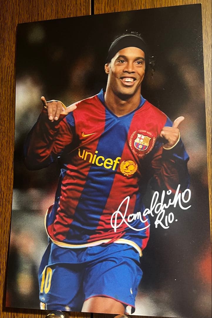 ※本日限定お値下げ　ロナウジーニョ　直筆サイン　バルセロナ　※フォトのみの出品