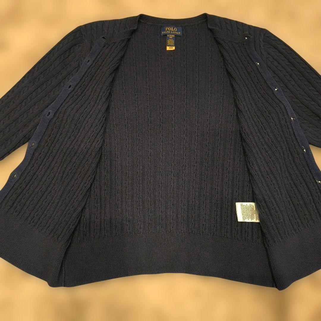 ✨美品 ポロラルフローレン ケーブルニット ネイビー カーディガン S〜Mサイズ