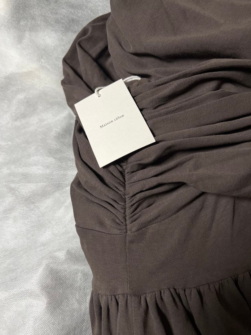 ワンピース maison celon cross shoulder gather dress