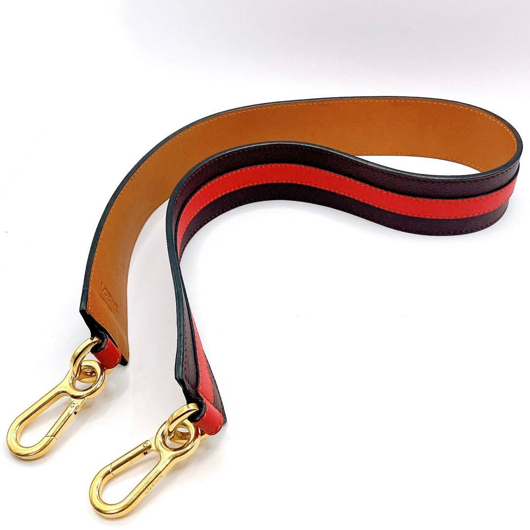 極美品✨LOEWE ロエベ　ショルダーストラップ　レザー　ゴールド金具　ロゴ有り