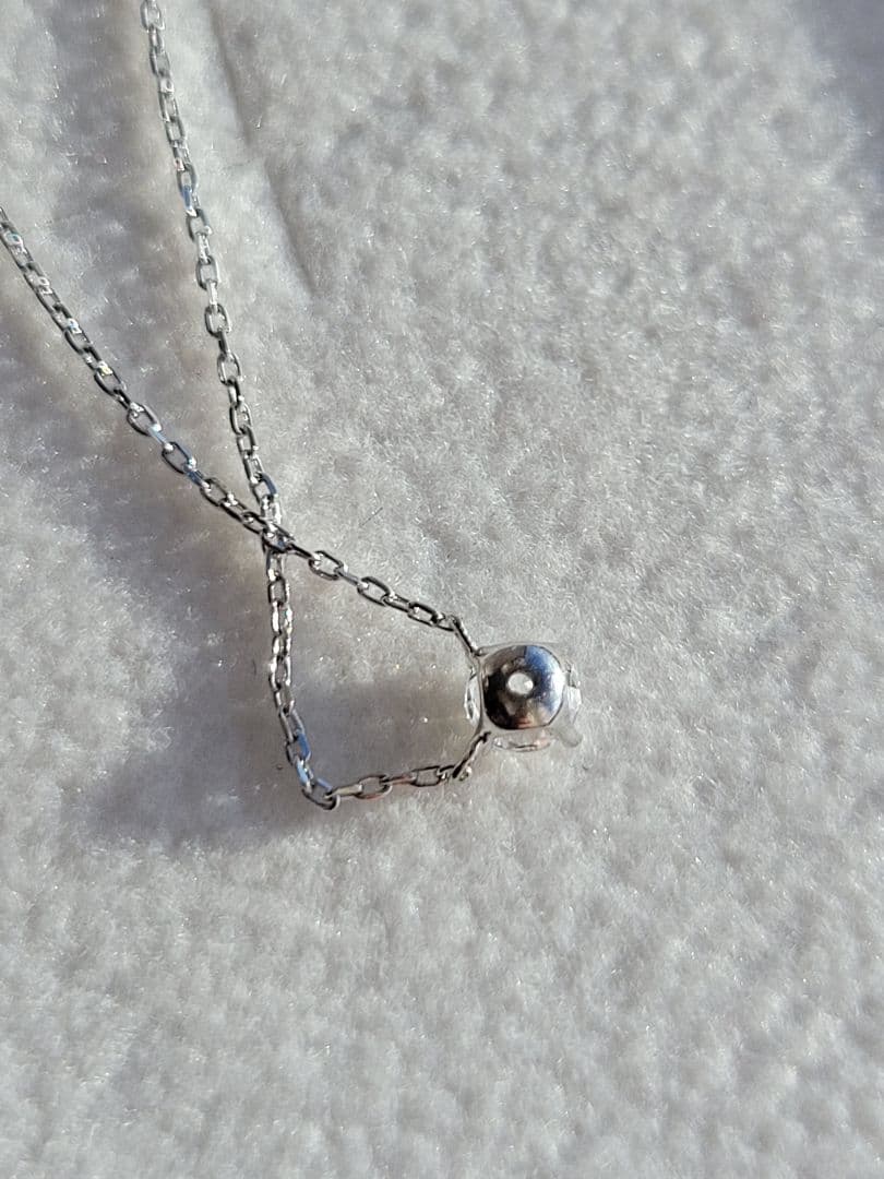 美品★4℃ K10 WG ジルコニア ネックレス ペンダント ゴールド