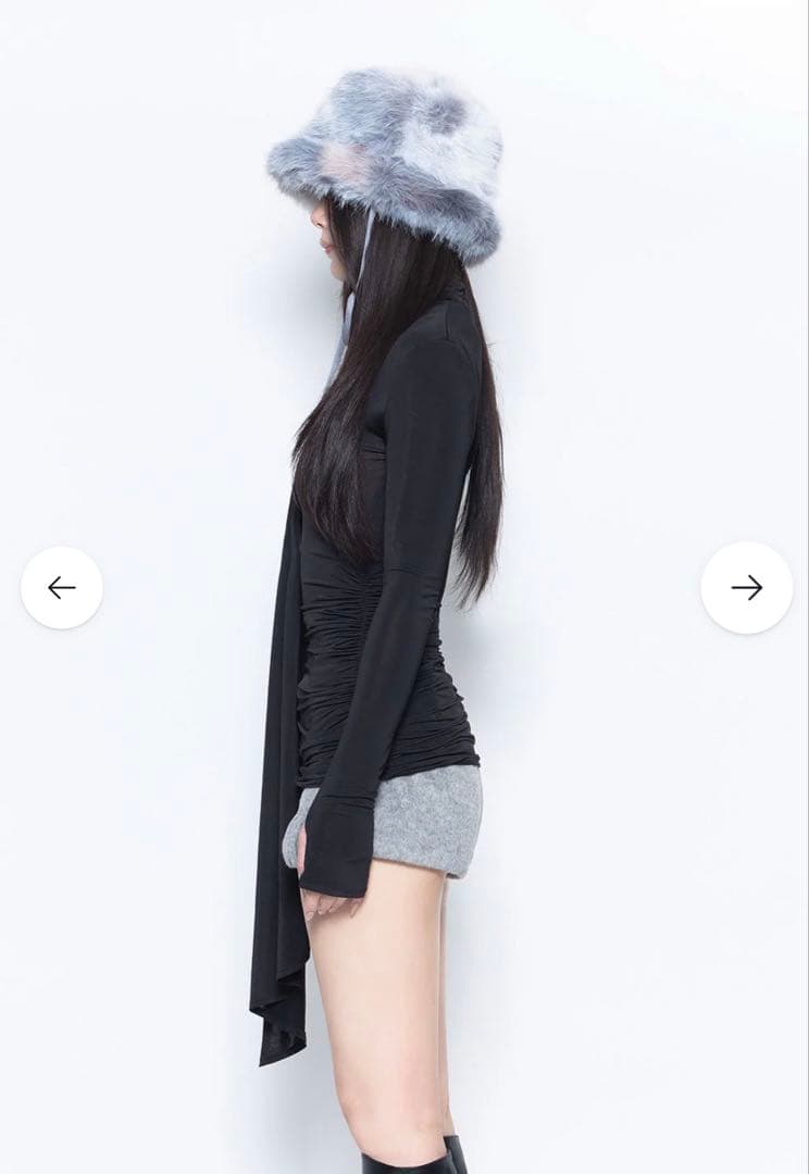 トップス theredthredad S asymmetric drape tops