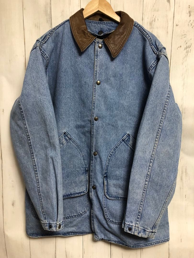 80s Woolrich デニムカバーオール L ウールリッチ ライナー付き
