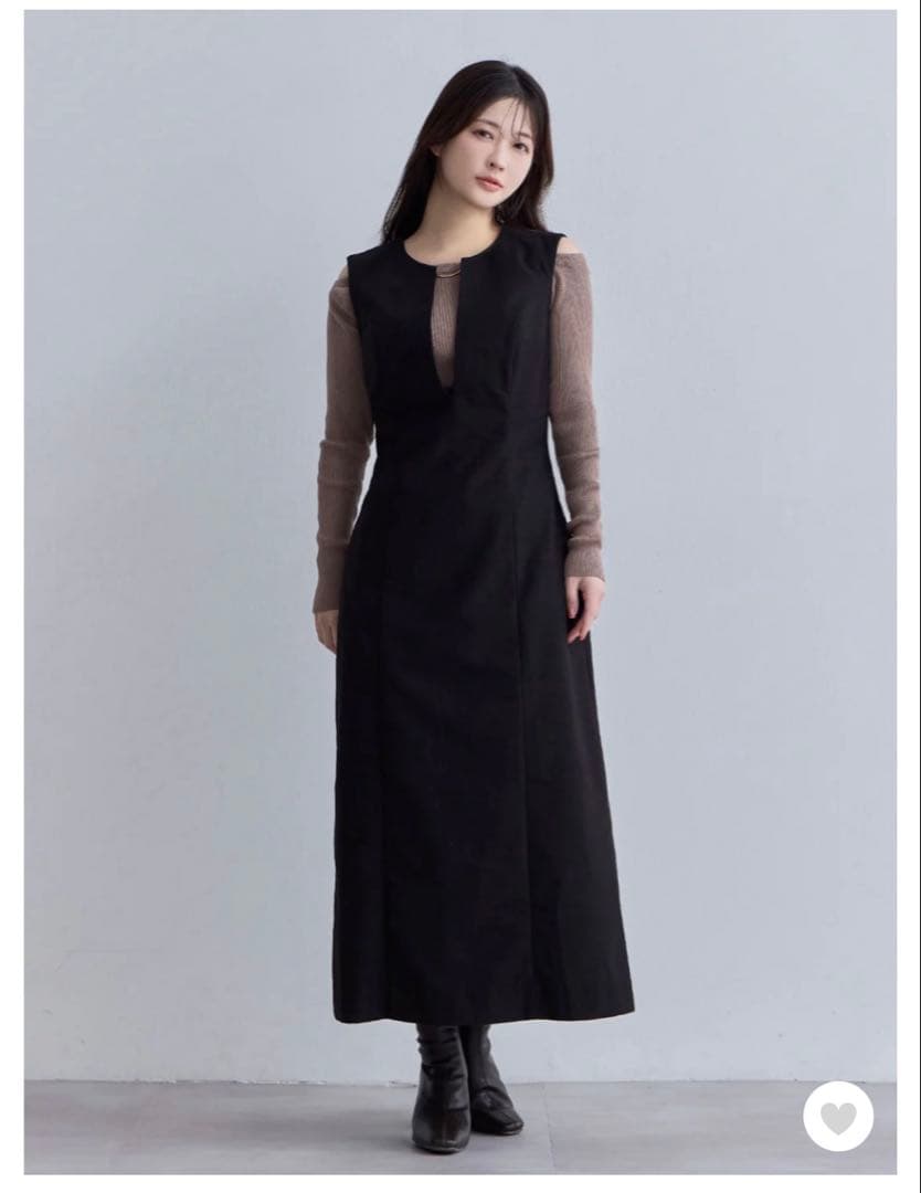 オーバーイー overE キーネックジャンパースカート ブラック 90サイズ