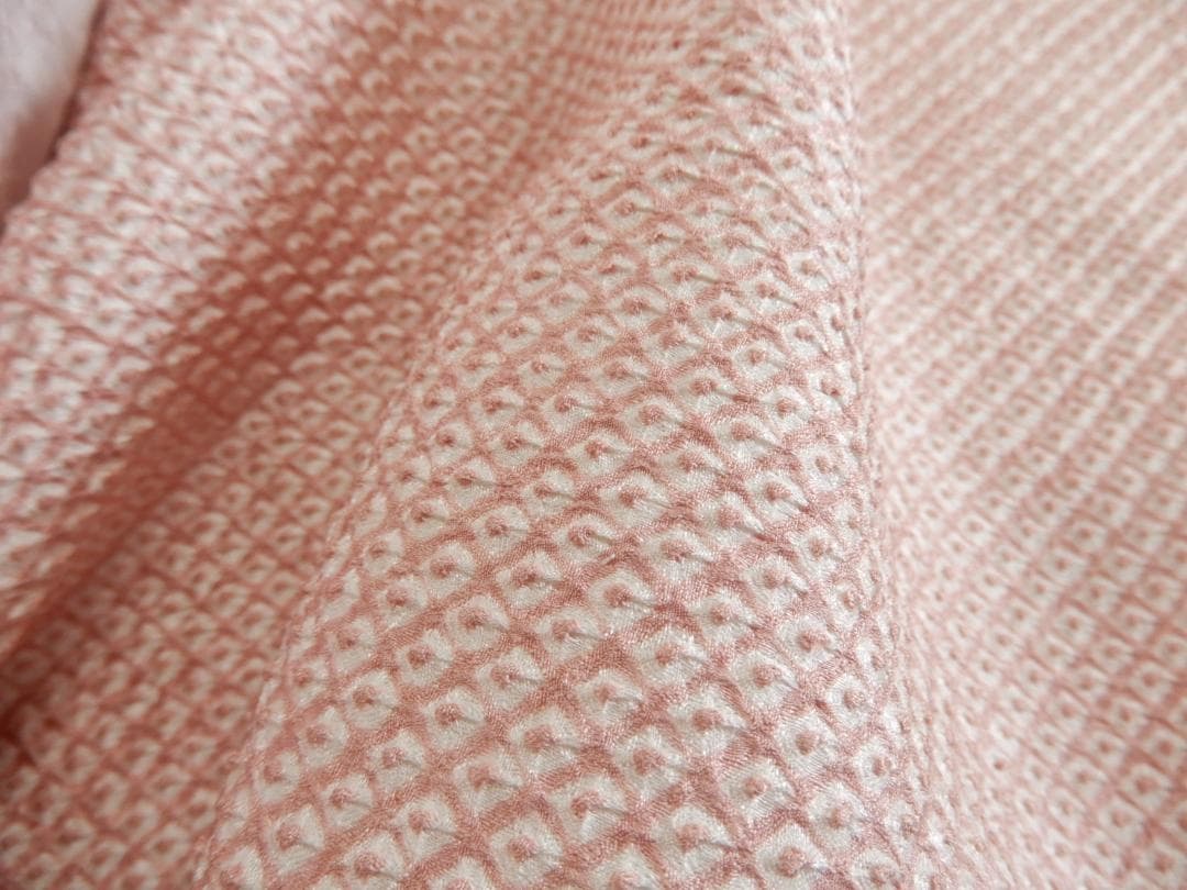 正絹・総疋田絞り着尺反物・巾だし済み品・和名 緋褪色