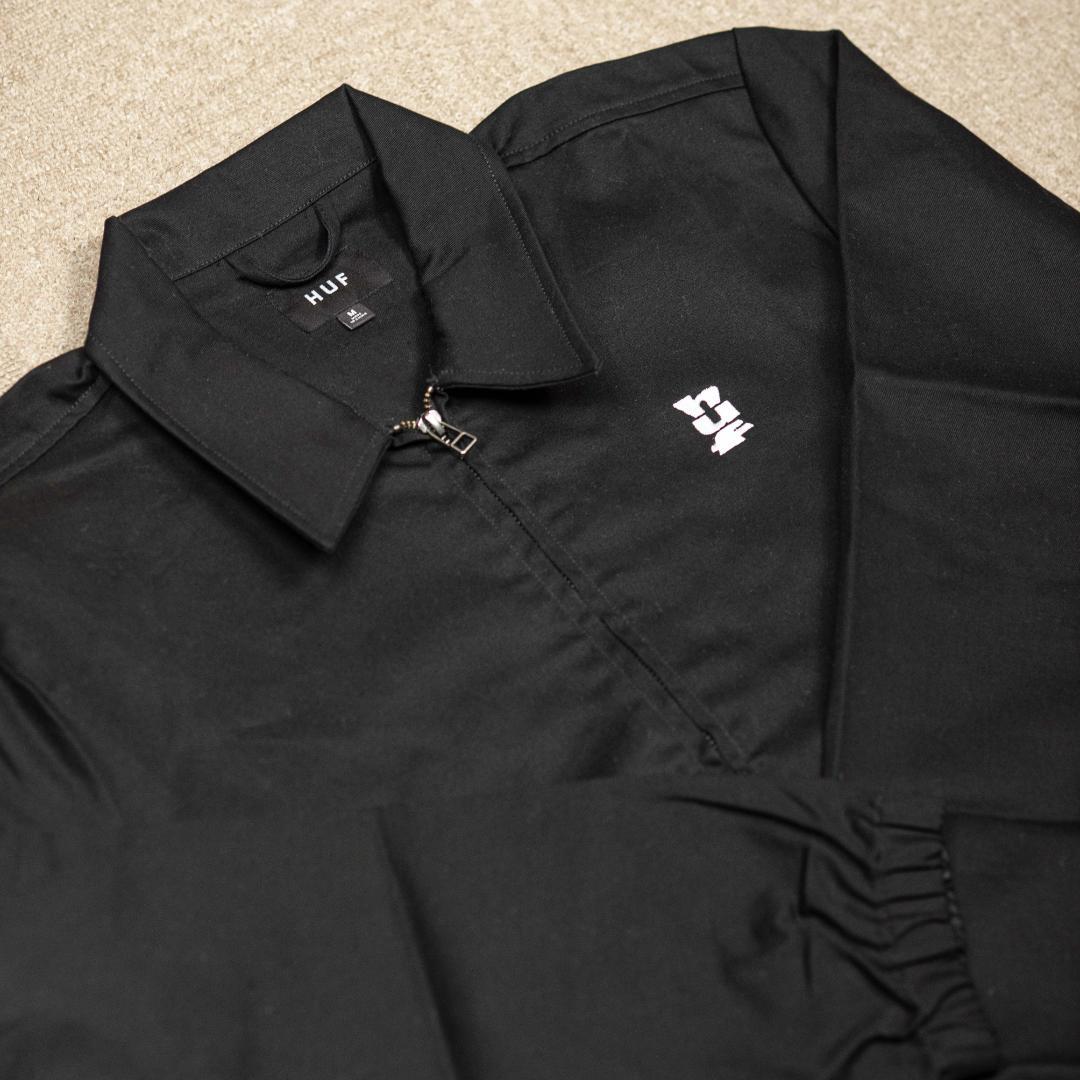 HUF ブラック カバーオール ジップアップ