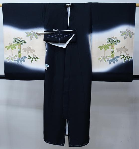 お宮参り 産着 のしめ 男児 正絹 羽二重 黒地 鷹 祝着 NO42697