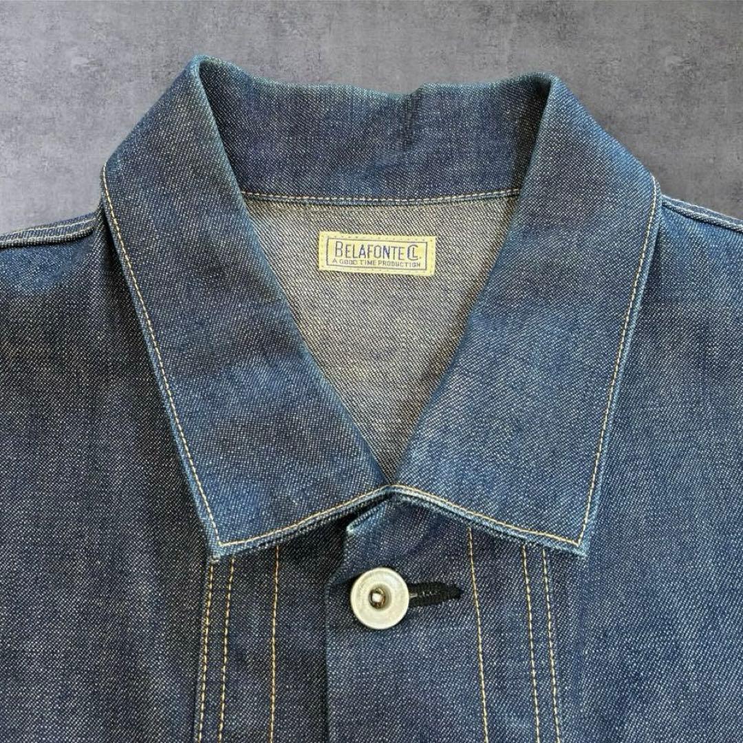 美品 BELAFONTE カバーオール デニムジャケット ワッペンロゴ 月桂樹