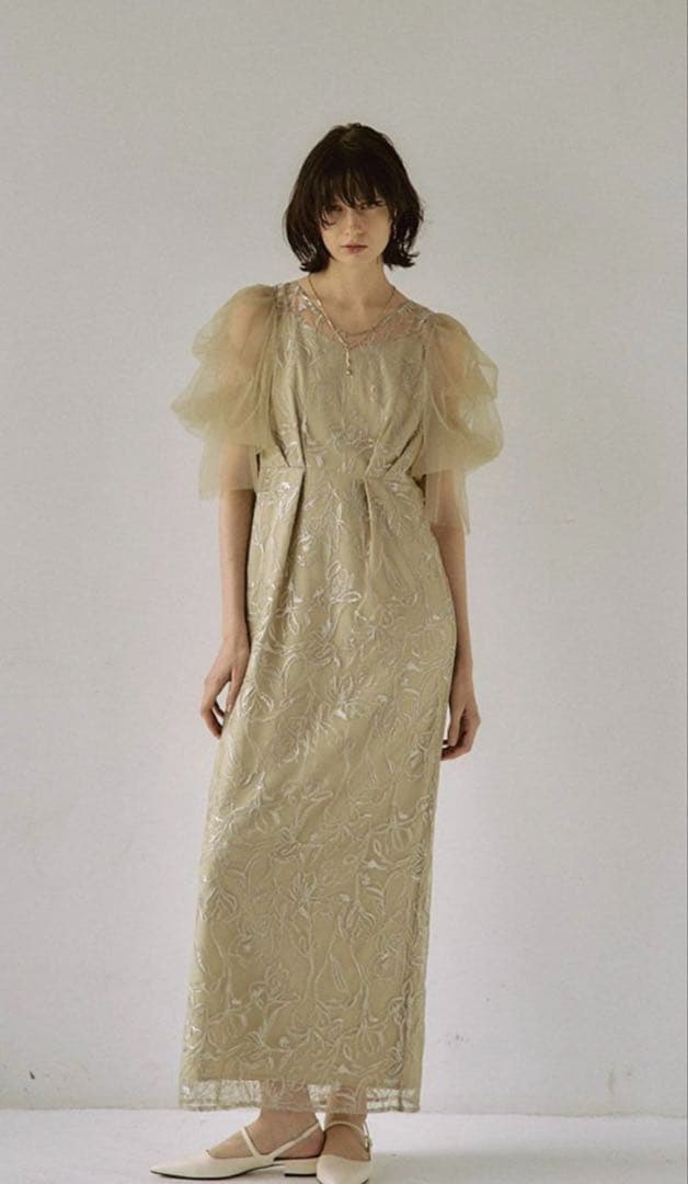 LERUREリルアーFluffy sleeve pencil dress