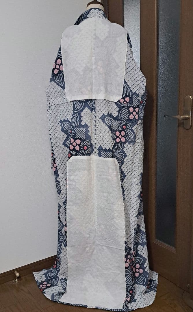 有松絞り 浴衣 シボ良好 手縫い