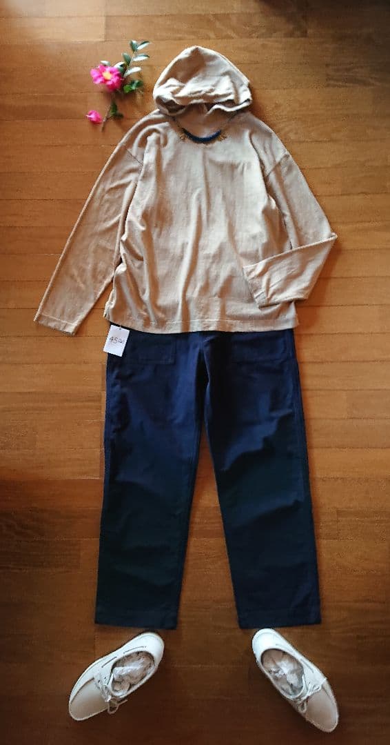 45R☆度詰め天竺の908オーシャンフーディ/ベージュ♪