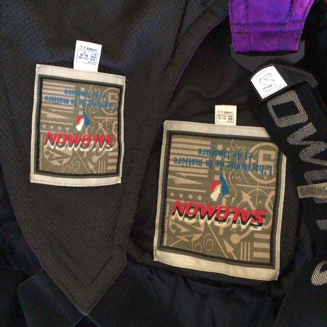 90s SALOMON スキーウェア 大きめLL サイズ セットアップy2k総柄