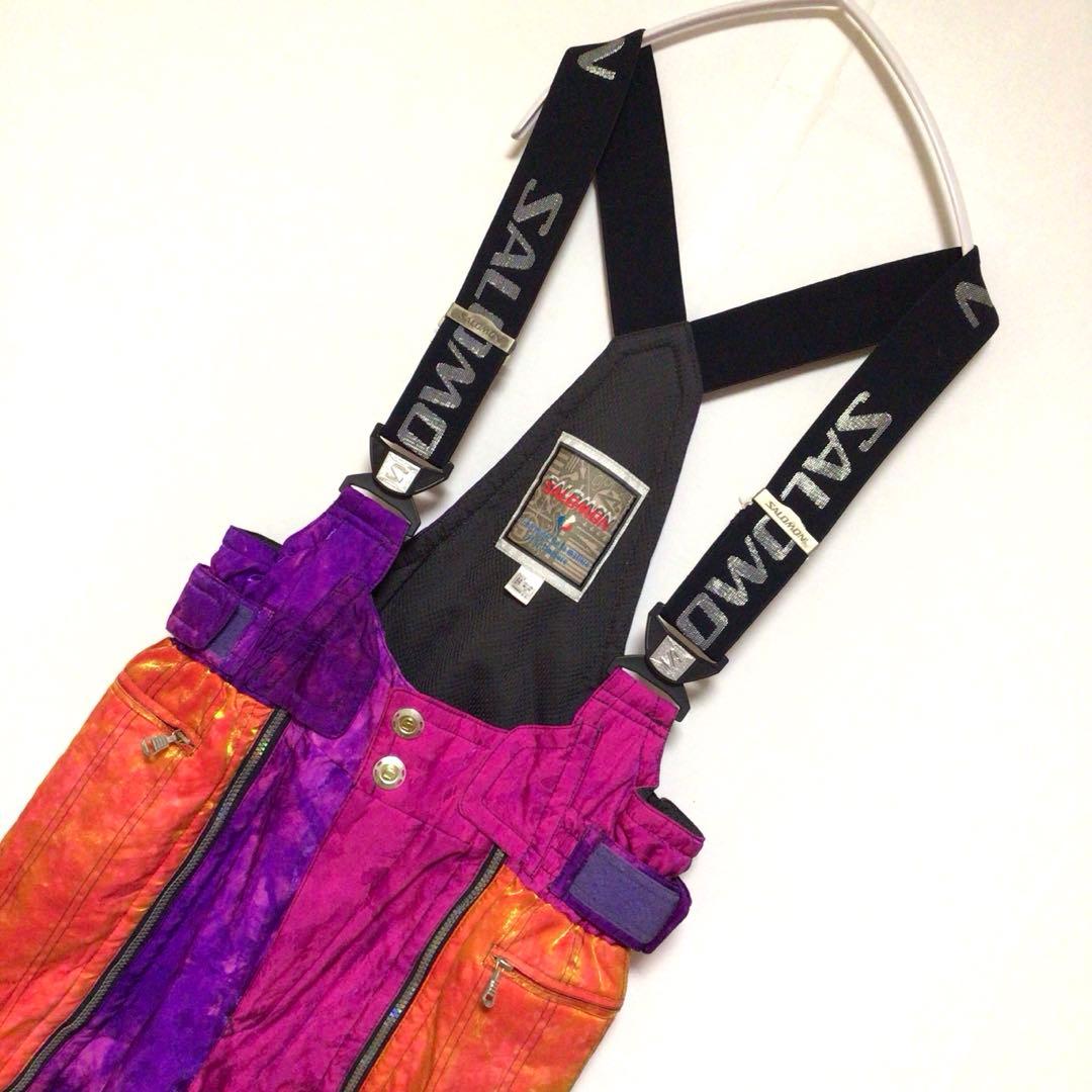 90s SALOMON スキーウェア 大きめLL サイズ セットアップy2k総柄