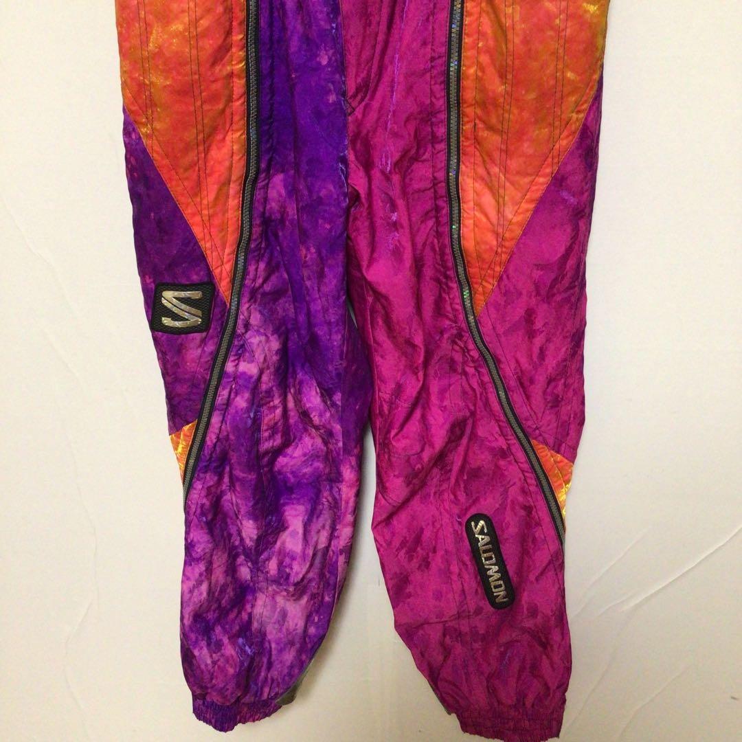 90s SALOMON スキーウェア 大きめLL サイズ セットアップy2k総柄