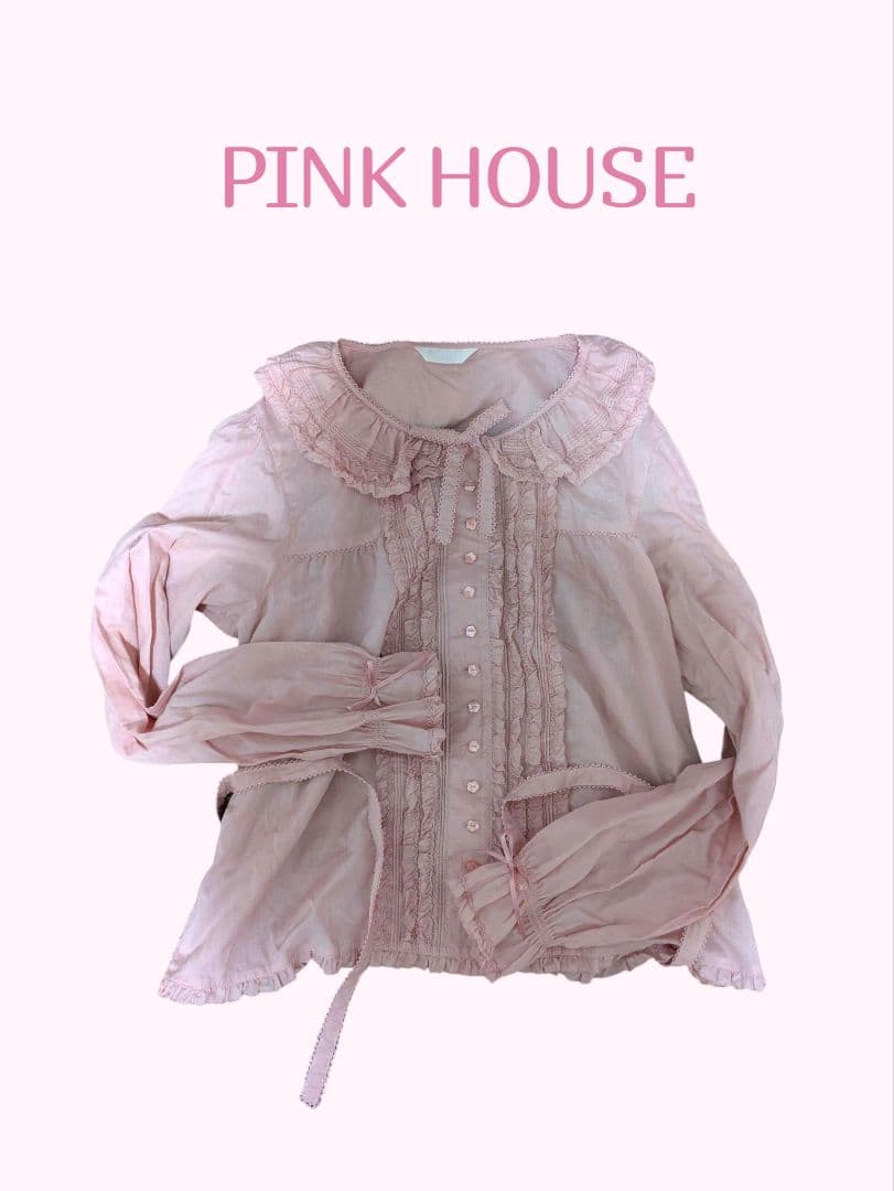 PINK HOUSE チュニック シャツ フリル ピンク 希少