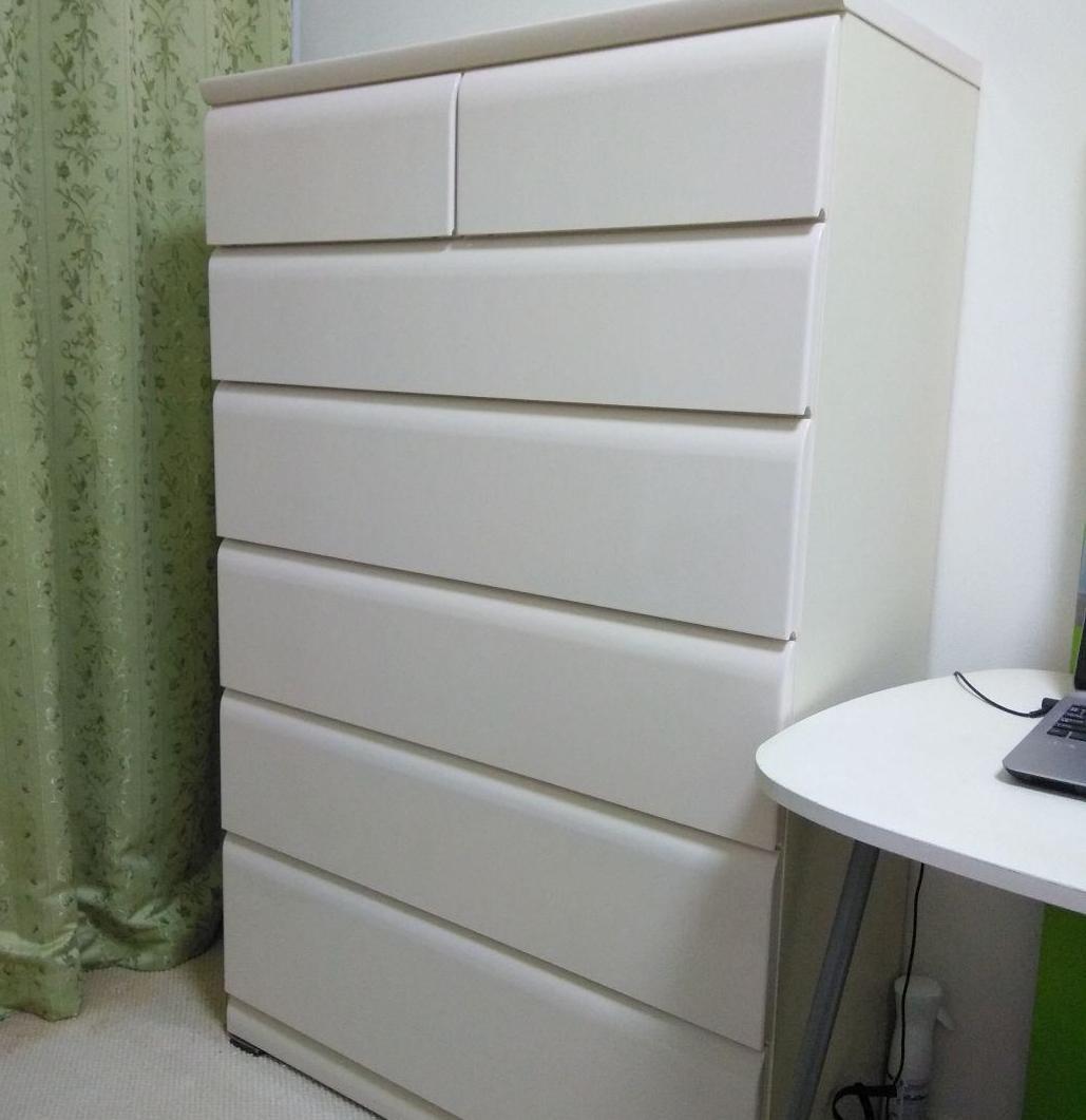 ホワイト チェスト 6段 引き出し付き