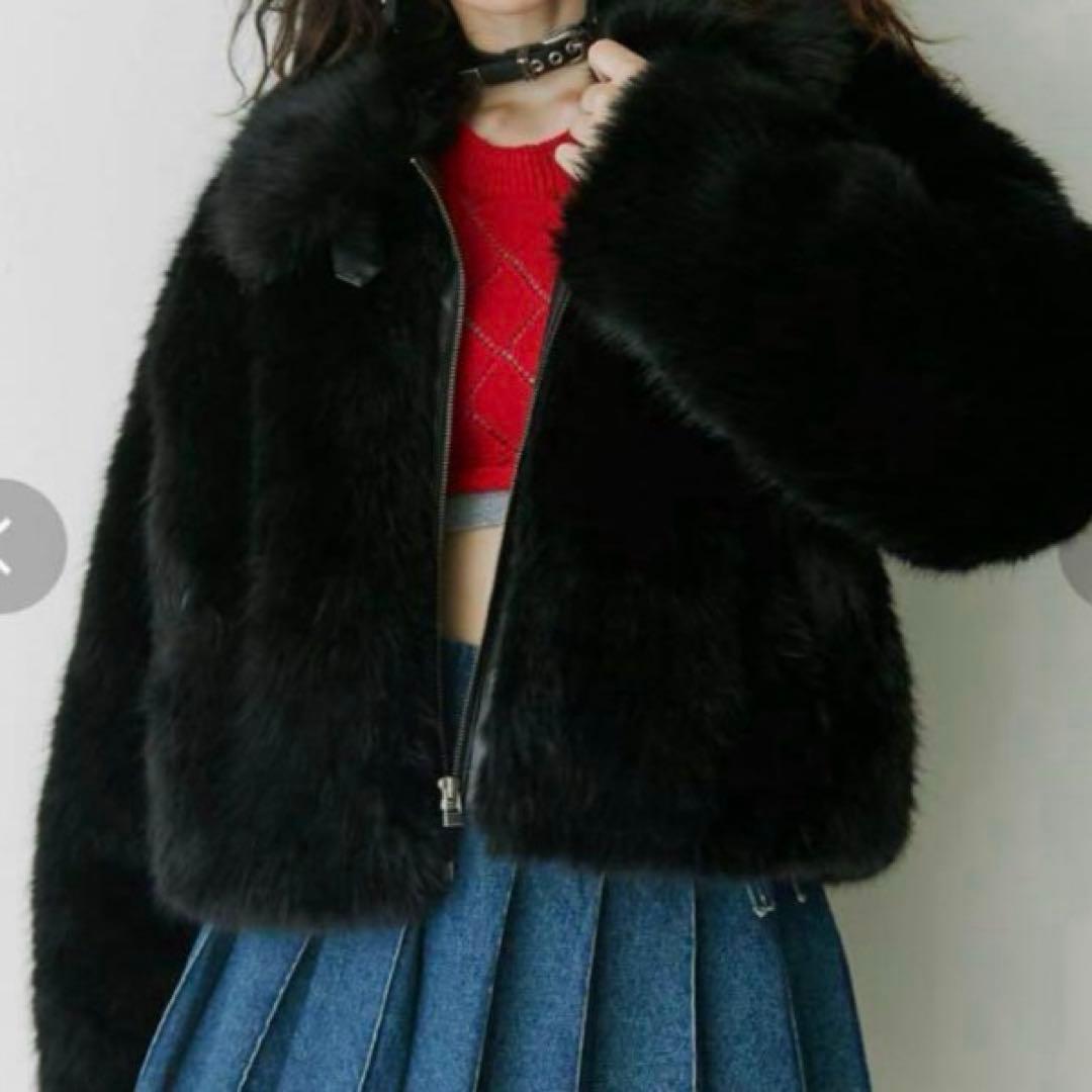 jouetie ミドルファーコート ブラック M