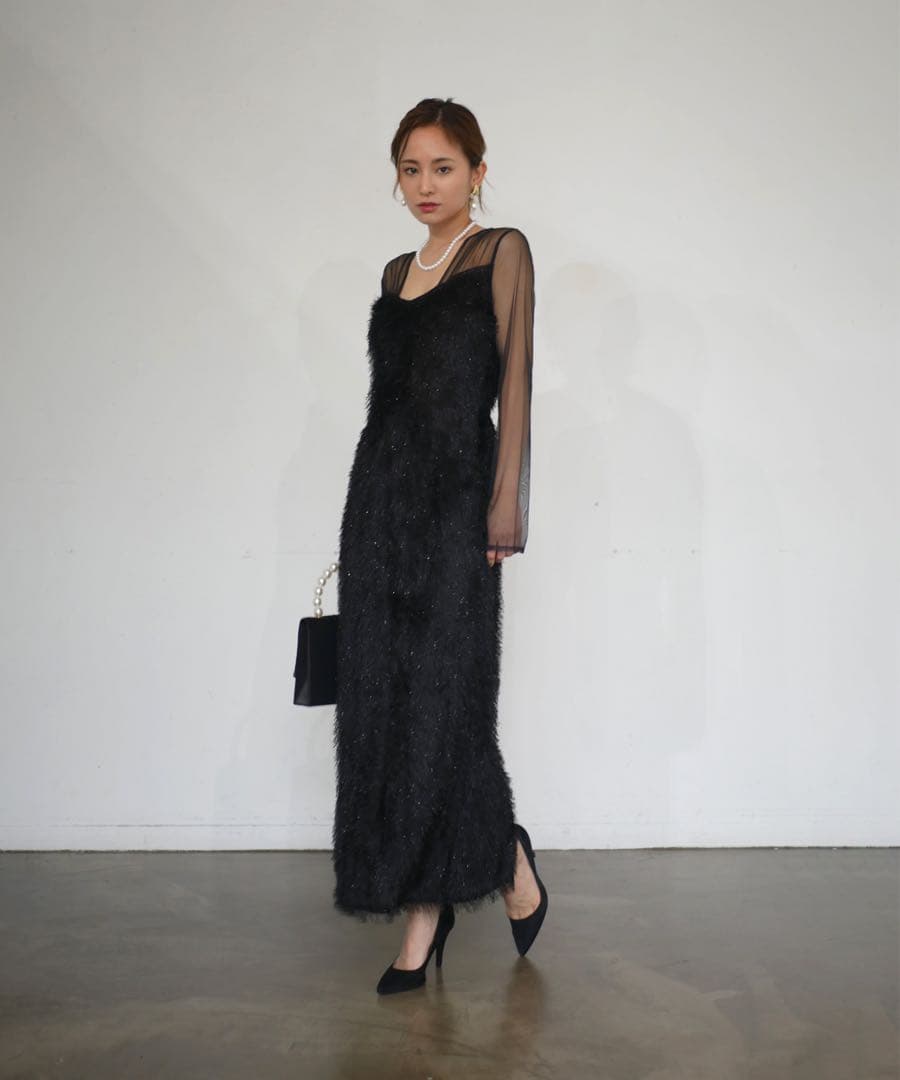 【my shawty】glitter shaggy dress