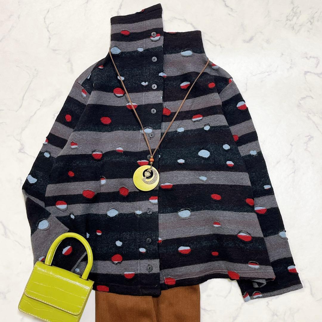 c*a様 美品✨慈雨 センソユニコ 変形カーディガン ドット はおり40