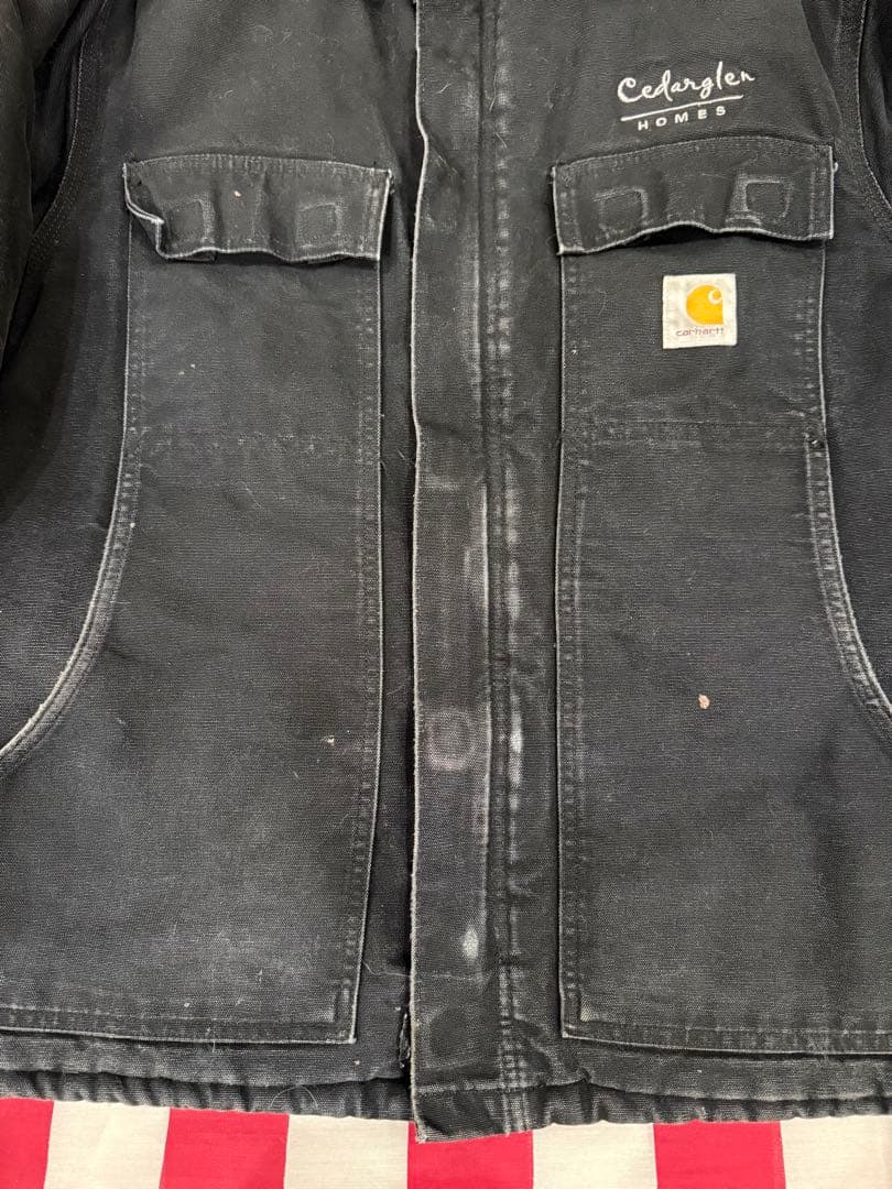 carhartt トラディショナルコート 企業 黒 サンフェード ボロ USA