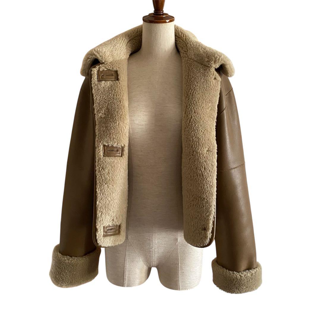 ジャケット・アウター CLANE VEGAN LEATHER BOA SHORT JACKET