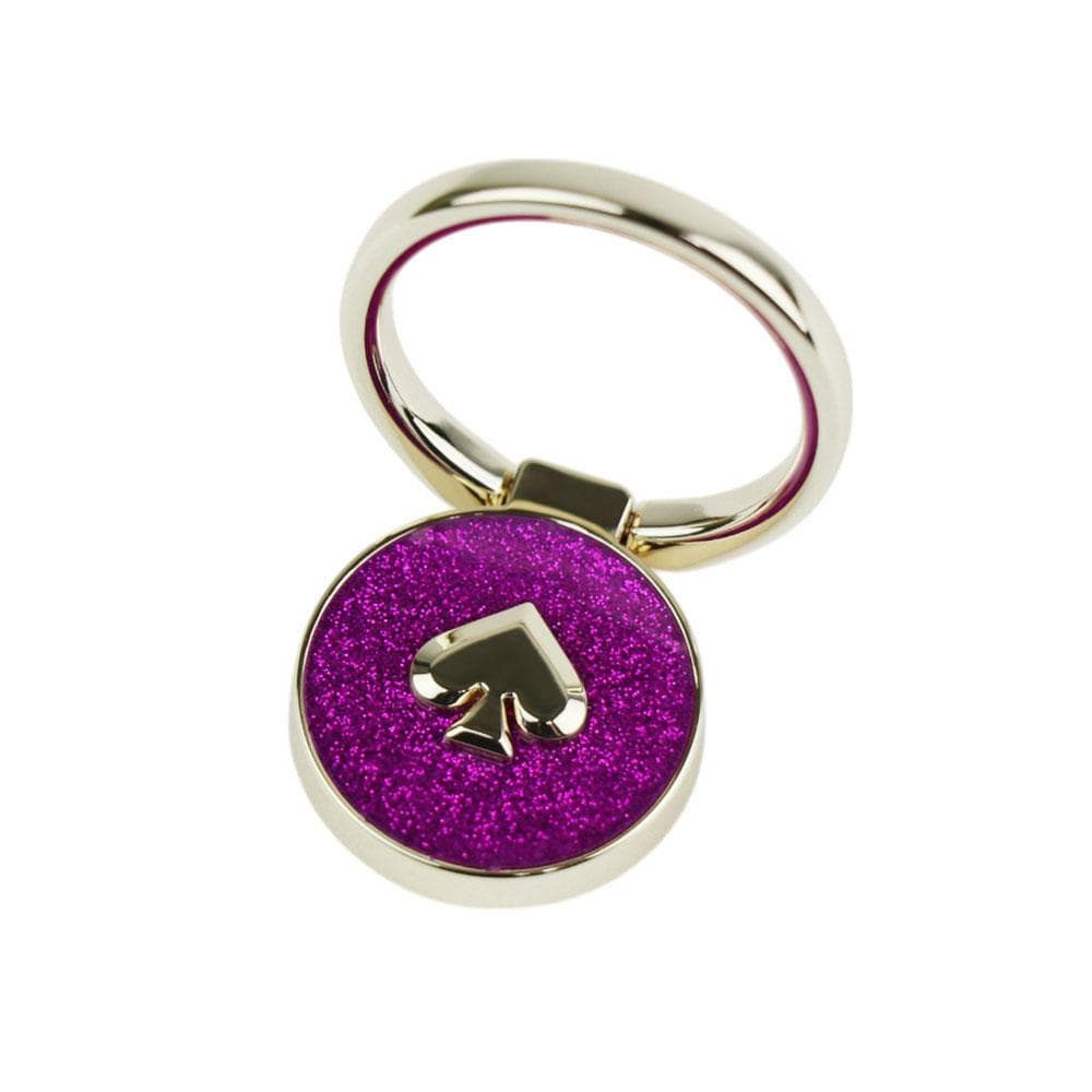 【ケイトスペード】ダークラズベリー バンカーリング付 iPhone15対応ケース