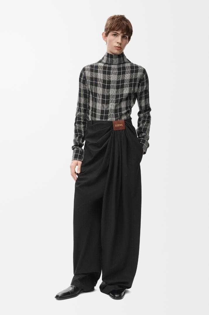 LOEWE ロエベ 【25SS】ドレープ トラウザーズ　ブラック