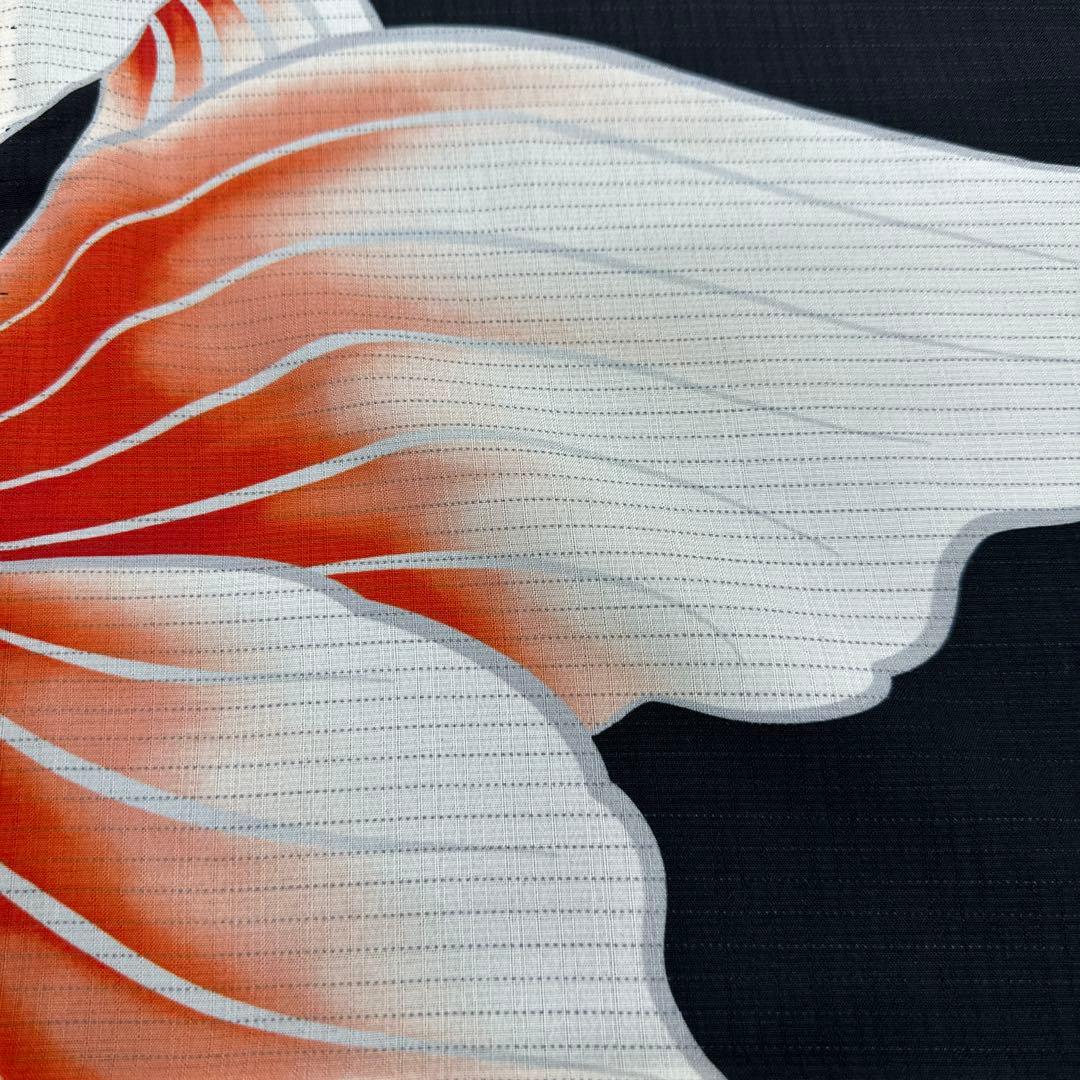 撫松庵 金魚 薄物 絽 黒地　セオアルファ　浴衣