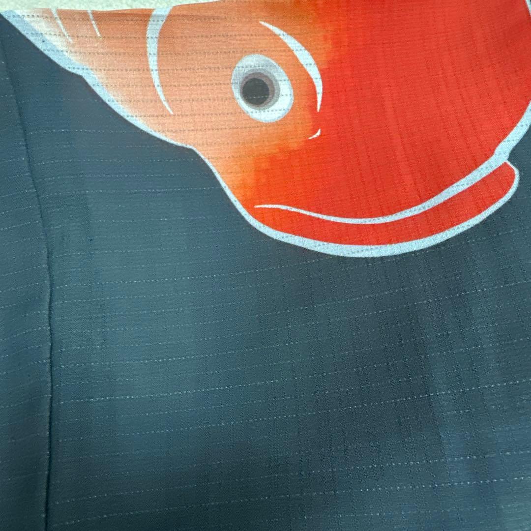 撫松庵 金魚 薄物 絽 黒地　セオアルファ　浴衣
