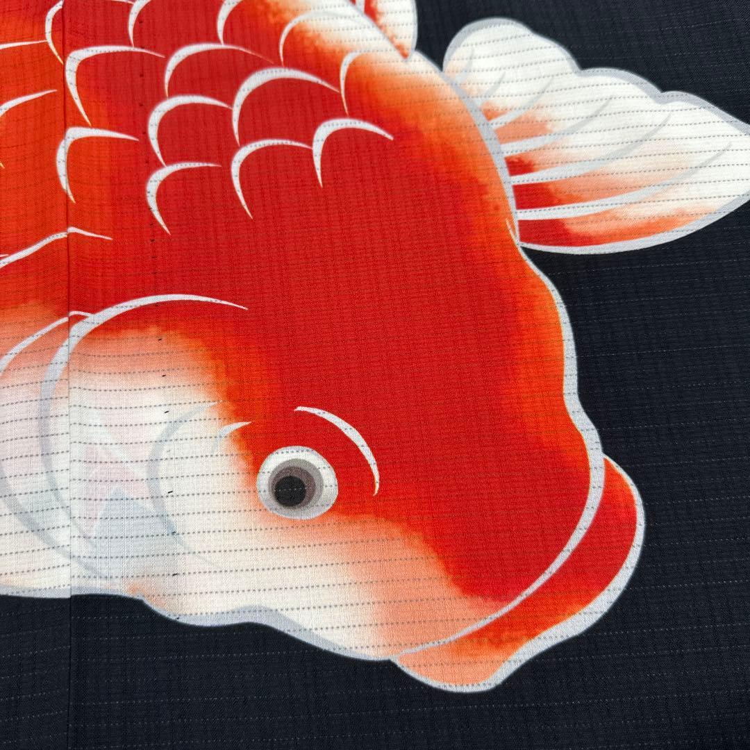 撫松庵 金魚 薄物 絽 黒地　セオアルファ　浴衣
