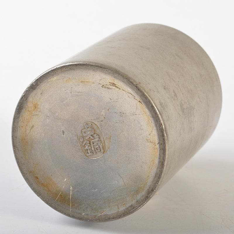 Momo 煎茶道具　古錫　点銅款　茶壷　茶心壷　約187g　M　R7269