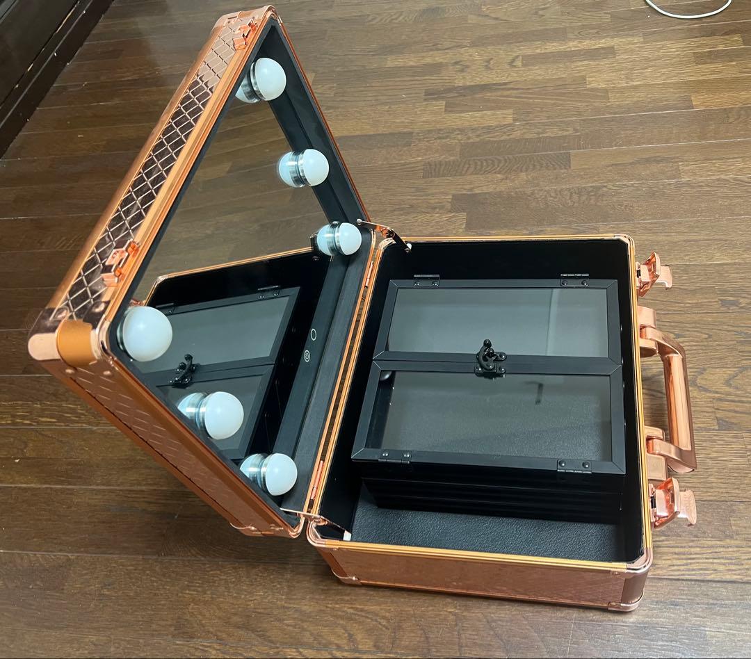 ローズゴールド メイクアップボックス LEDライト付き