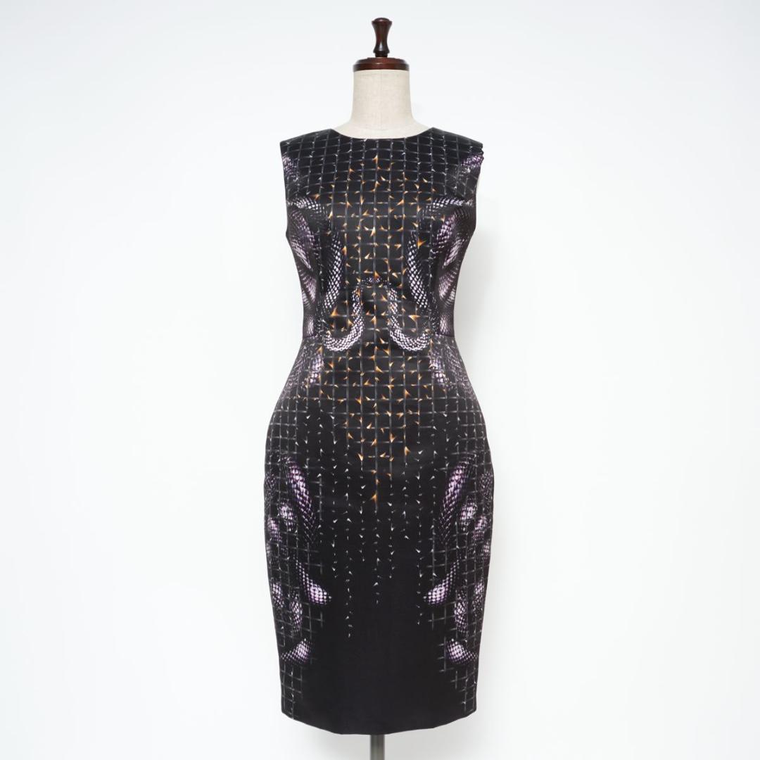 HAKAAN YILDIRIM スネーク柄 ドレス 黒 サイズ8*BD1155