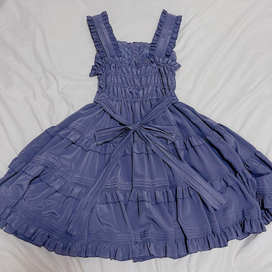 【morphose】ピンタックティアードJSK ブルーグレー