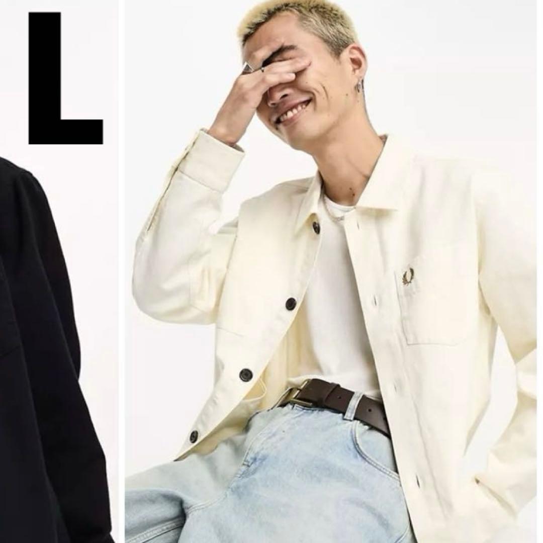 Fred Perry フレッドペリー ツイル オーバー シャツ Ecru L
