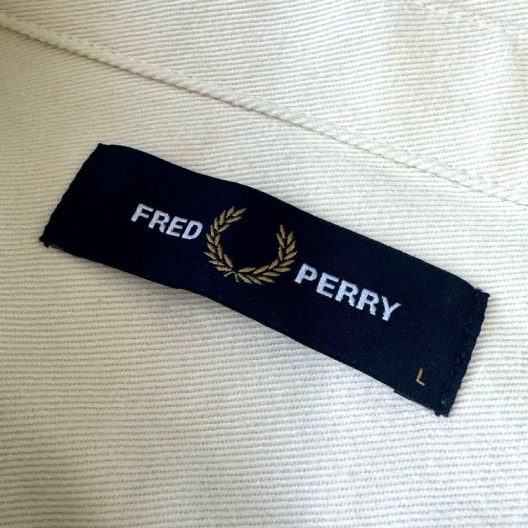 Fred Perry フレッドペリー ツイル オーバー シャツ Ecru L