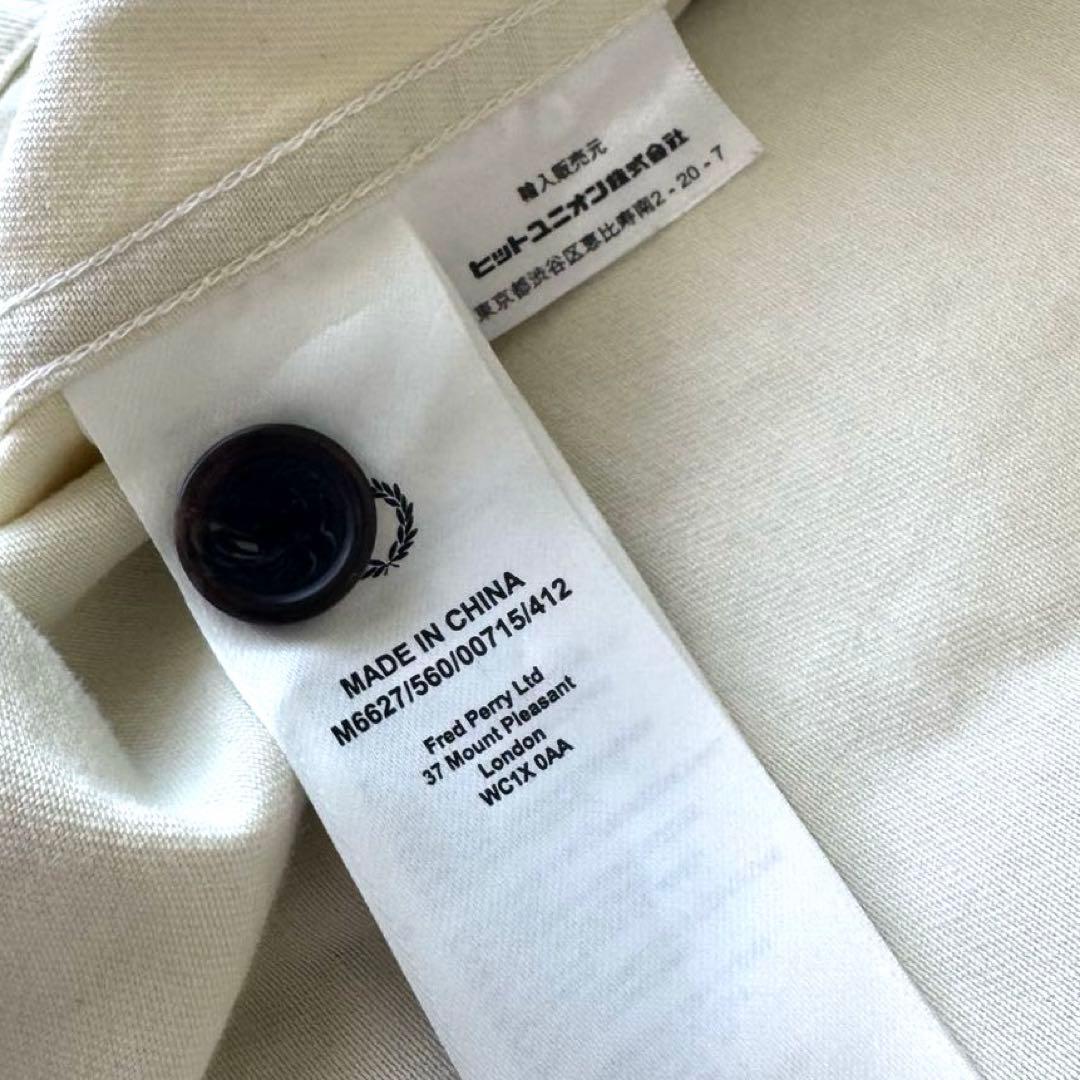 Fred Perry フレッドペリー ツイル オーバー シャツ Ecru L