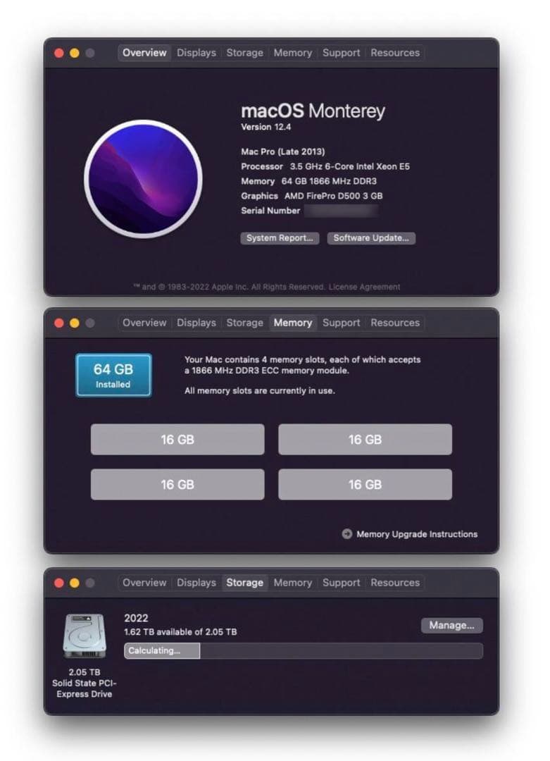 アップル // MacPro 2013 カスタマイズ [ 2TB, 64GB ]