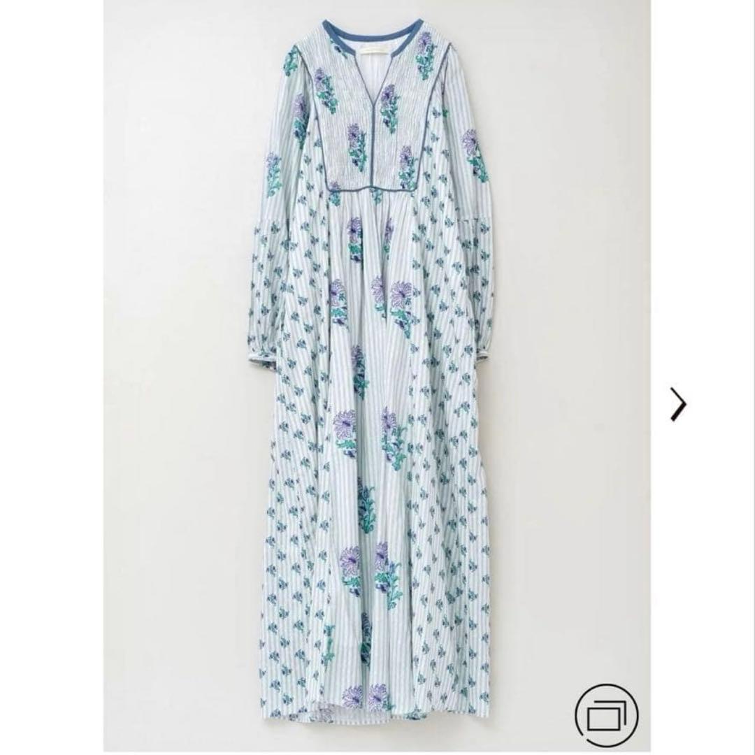 ne quittez pas 花柄長袖ロングワンピース