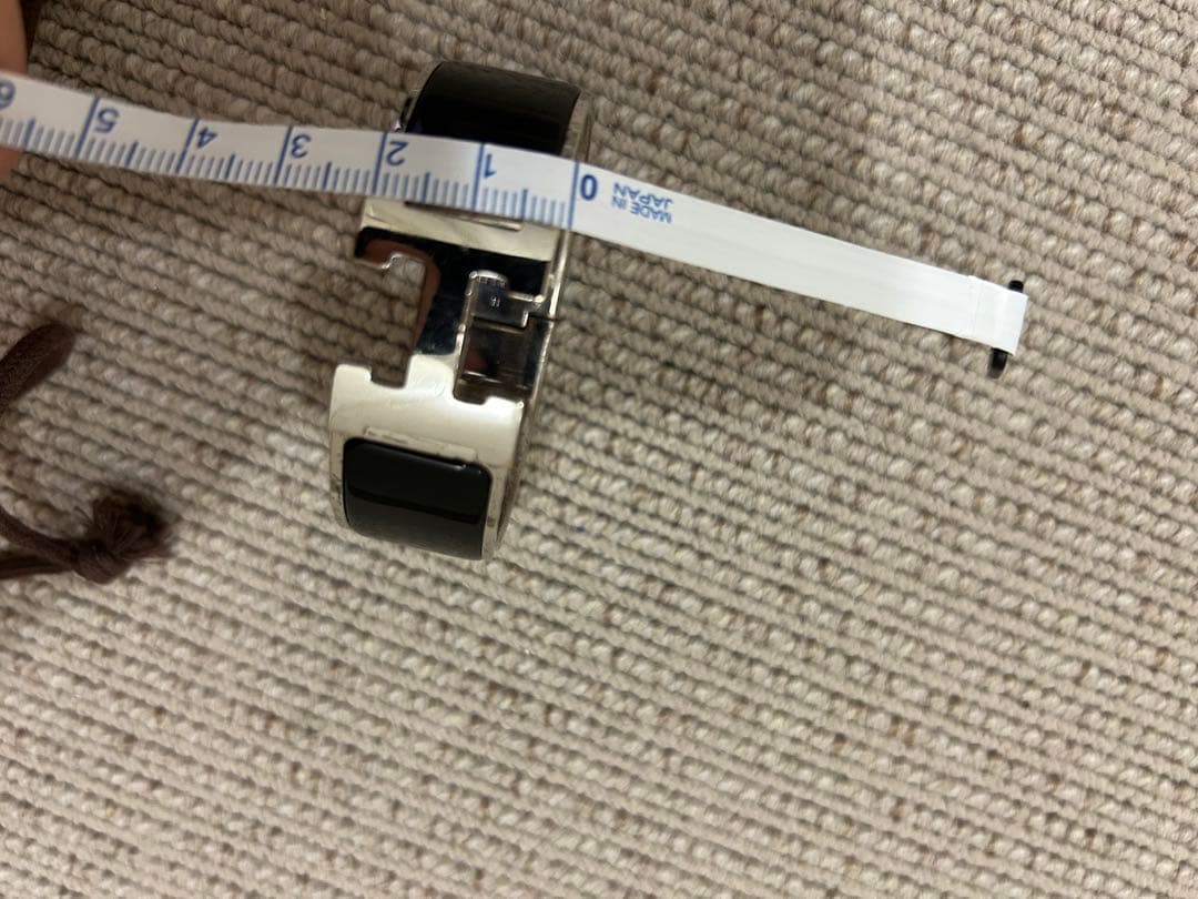 エルメス クリッククラック GM バングル H シルバー ブラック