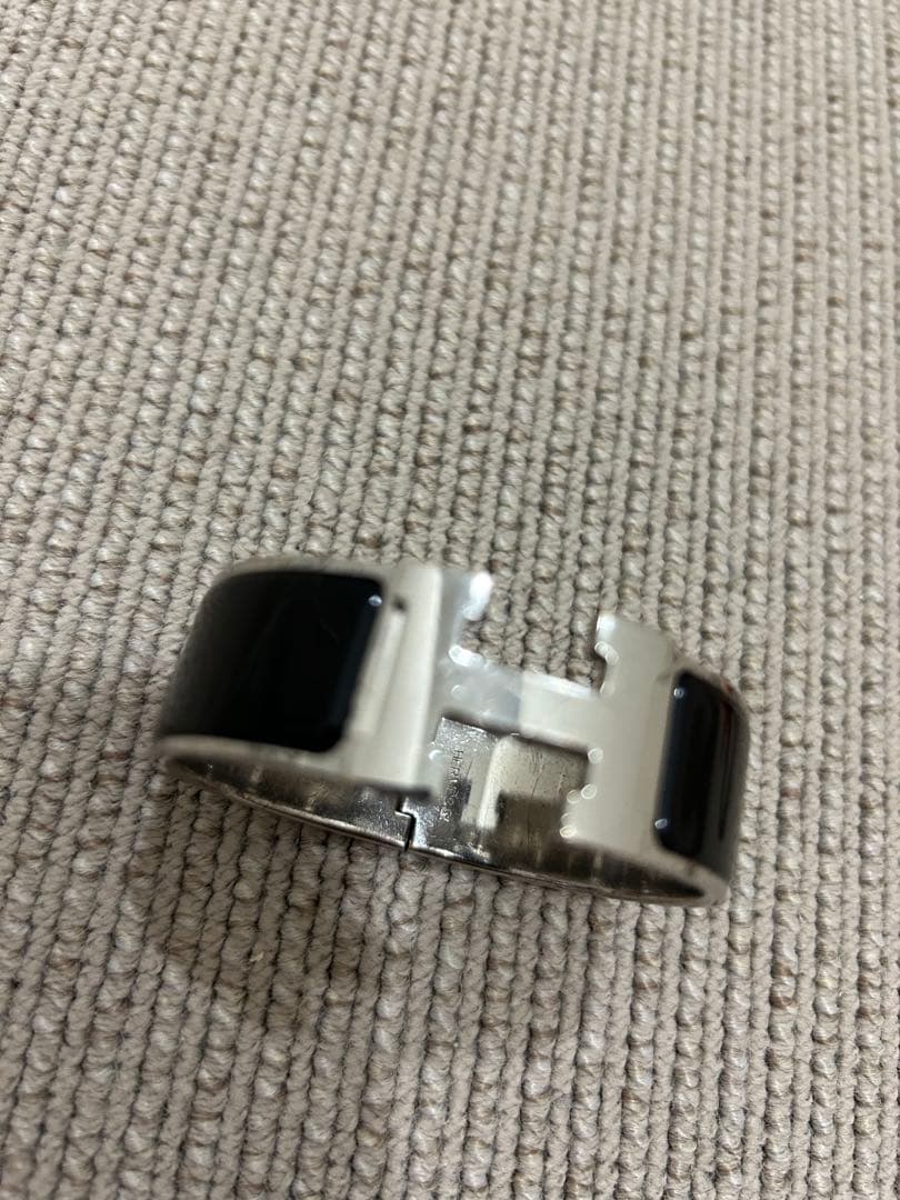 エルメス クリッククラック GM バングル H シルバー ブラック