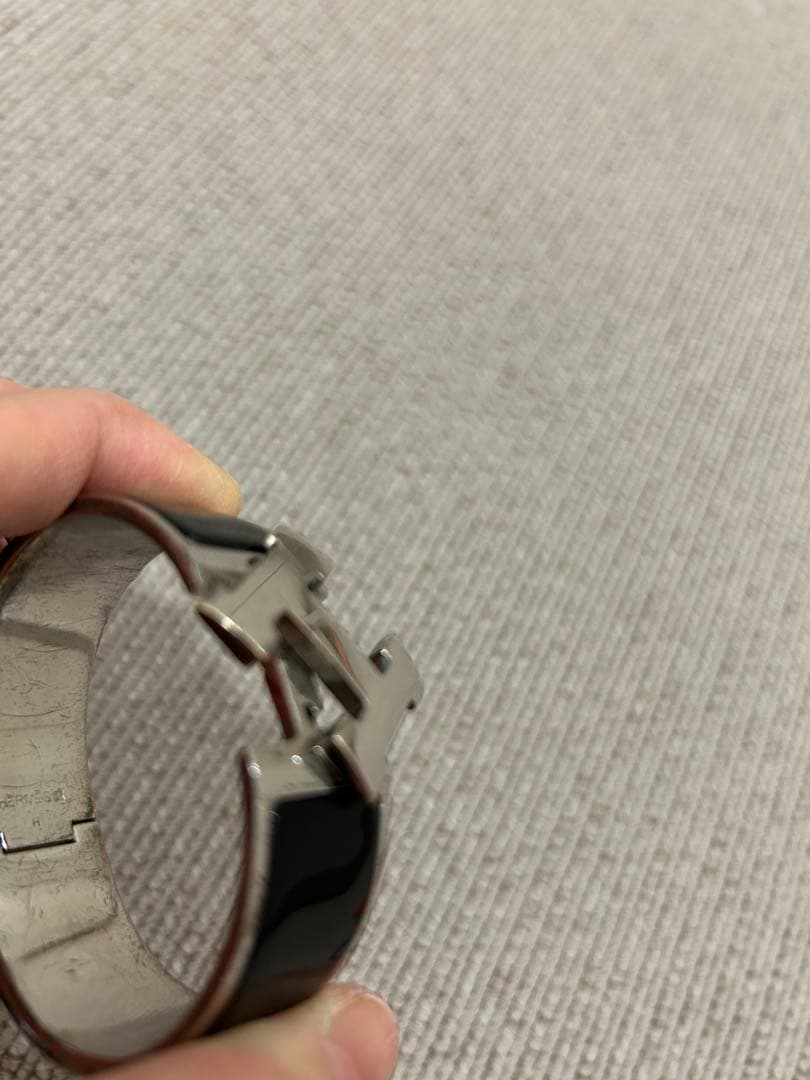 エルメス クリッククラック GM バングル H シルバー ブラック