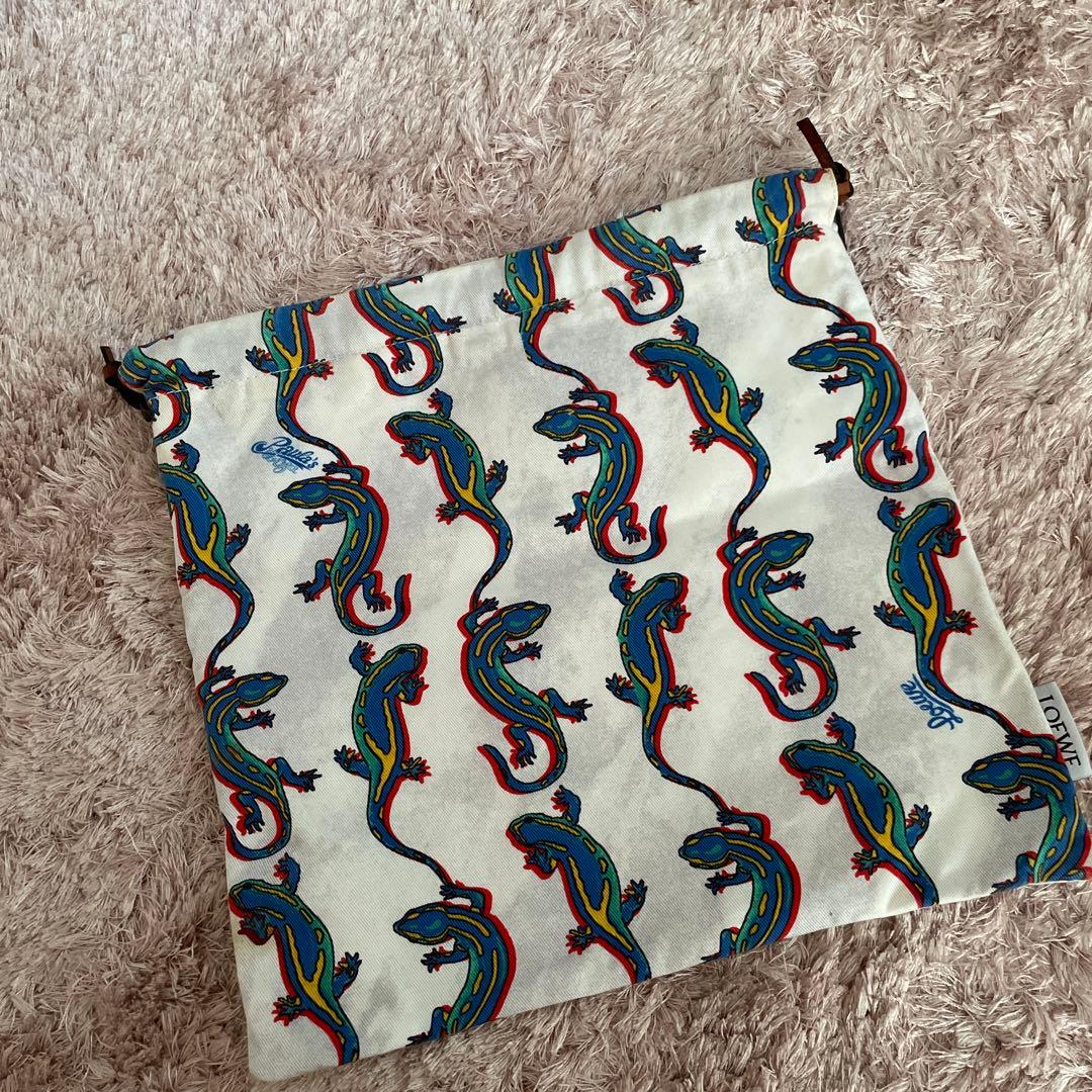 LOEWE トカゲ柄 カゴバック用巾着バッグ