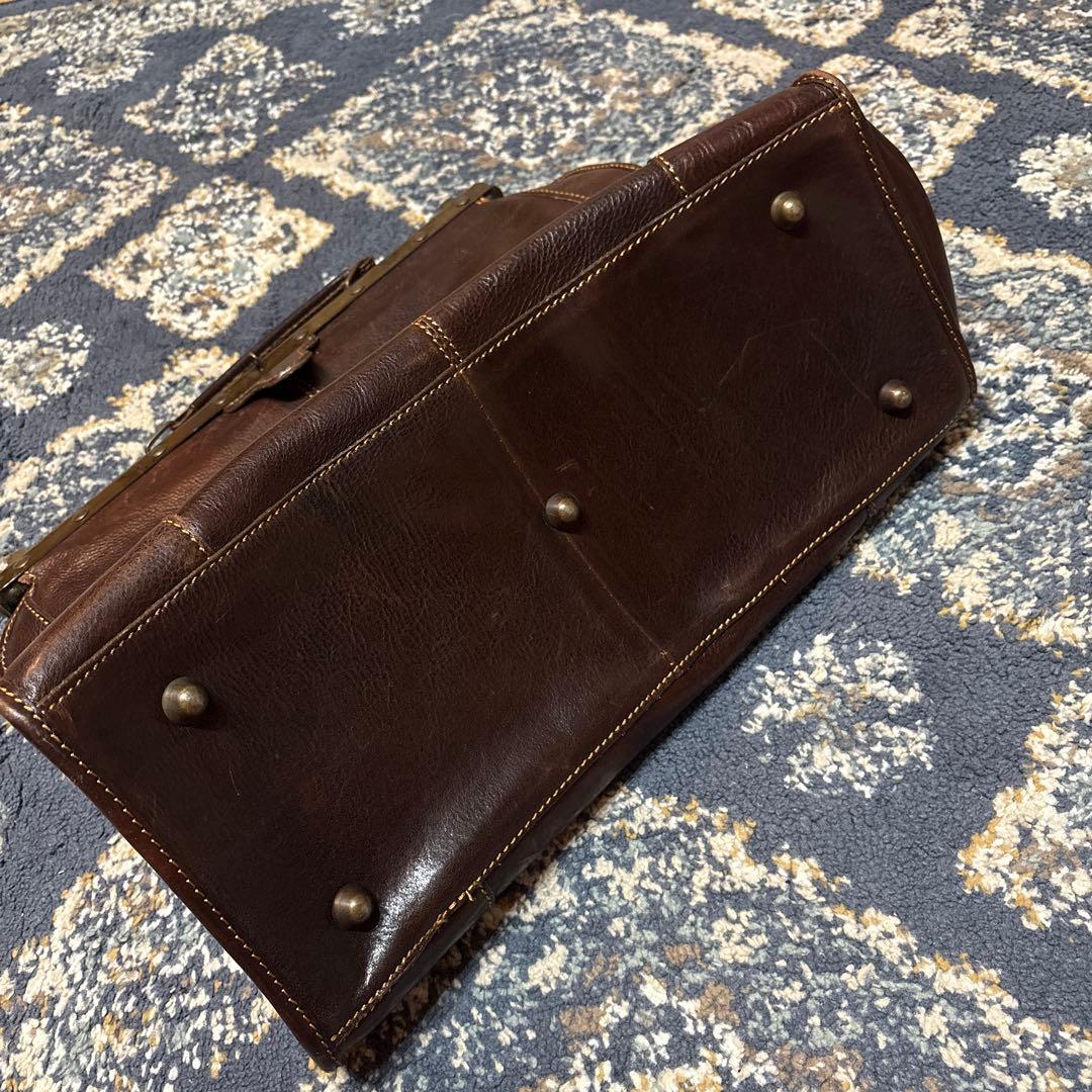 ダークブラウン レザー ボストンバッグ MADE IN ITALY