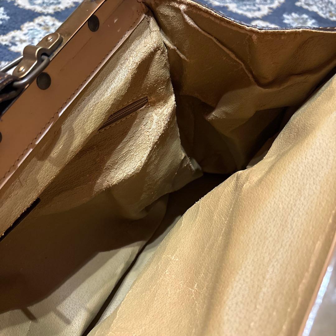 ダークブラウン レザー ボストンバッグ MADE IN ITALY